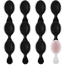 Bridesmaid Proposal Gifts 8pcs Mini Travel Brush bachelorette party accessories Cute hair Brush for Wedding Party Favors for Wedding Party Favors (White&Black, 12pcs)