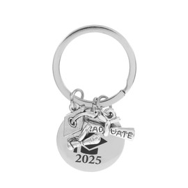 Ipetboom Class of Stainless Steel Graduation Keychain Diploma and Cap Pendant for High School College Students Practical Keepsake Accessory