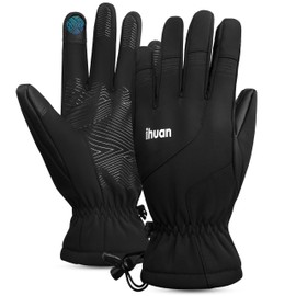 ihuan Ski Snow Winter Gloves Women Men Waterproof - Cold Weather Warm Thermal Touch Screen Fingers, Driving Hiking Motorcycle Cycling Insulated