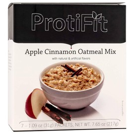 PROTIFIT - High Protein Oatmeal Mix, 15g Protein, Low Calorie, Low Fat, Low Sugar, Low Carb, Ideal Protein Compatible, 7 Servings Per Box (Apple Cinnamon)