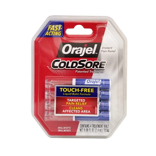 Orajel Touch-Free Applicator for Cold Sores, 4 count (Bundle of 2)