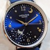 Women's Watch, Genuine Leather, Cute Cat Goods, Popular, Present, navy,