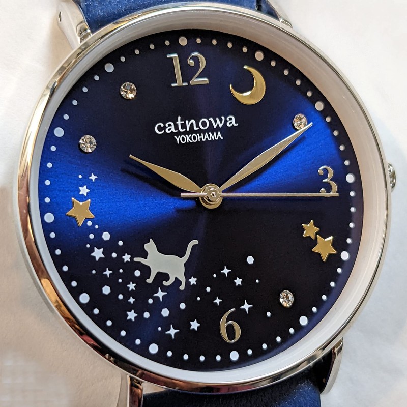 Women's Watch, Genuine Leather, Cute Cat Goods, Popular, Present, navy,