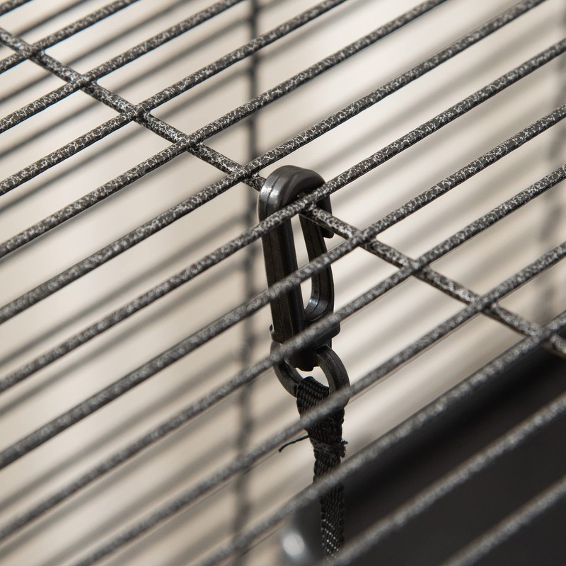 PawHut Metal Small Animal Cage, 4-Tiers Rolling Big Ferret Cage