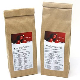 2 x Christmas Tea in the Advent Season - Fruit Tea "Kaminstunde" & Black Tea "Winter Almond" 100 g Each
