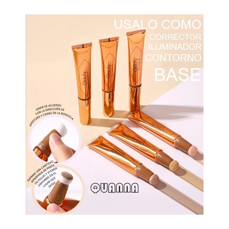 Corrector Base Contorno De Maquillaje Anti-ojeras Acné Poros