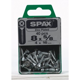 SPAX No. 8 x 5/8 in. L Phillips/Square Flat Head Zinc-Plated Steel Multi-Purpose Screw 40 each