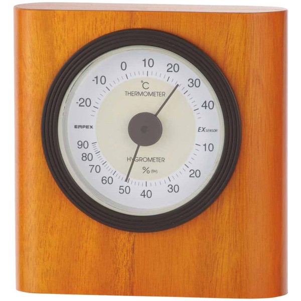 Empex TM-642 Meteorological Thermometer/Hygrometer, Eaton Temperature and Hygrometer, Standing, Made in Japan, Brown