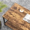 EXCEFUR Modern Coffee Table, Rustic Wood and Metal Living Room