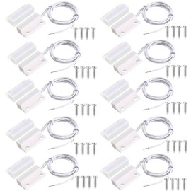 VISSQH 10 Pairs NC Wired Door Window Sensor Magnetic Switch Home Security Alarm System Window / Door Contact Sensor Wired Alarm Magnetic Reed Switch (MC-38 Normally Closed)
