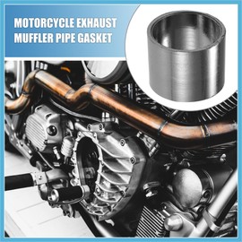 BULLSPANN Motorcycle Exhaust Muffler Pipe Gasket 1.5 inches (38 mm) Inner Diameter 1.8 inches (45 mm) Outer Diameter Universal Seal Ring Siren Circconnector Graphite Titanium Tone Set of 2 Replacement