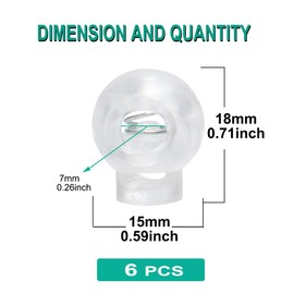 sourcing map 6pcs Plastic Cord Lock Stopper End Spring Stop Toggle Fastener Stopper Rope End for Drawstring Clothing, Shoelace, Bag, Camping Clear