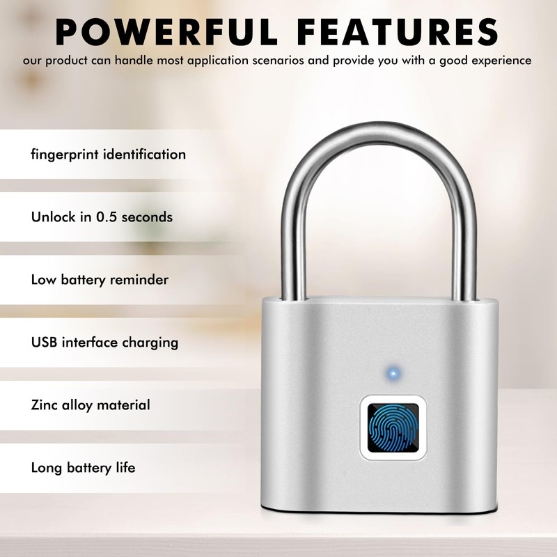 Fingerprint Lock: WIYETY Padlock Finlgerimpression, Lock Fingerprint, Small Lock with