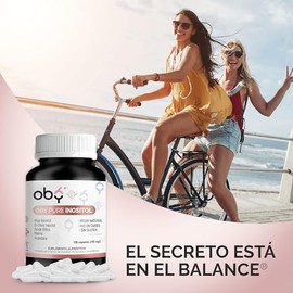 OBY Inositol con Myo y D-Chiro Inositol, Acido Folico, Hierro, Extracto de Arándano | Suplemento en cápsulas de 701 mg (120 Cápsulas)