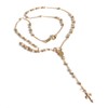 SIFRIMANIA Rosary Beads Catholic Simulated Pearl Cross Necklace 18k Gold