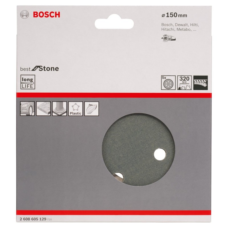 BOSCH Sanding Paper 5.9 inches (150 mm) φ #320 (5
