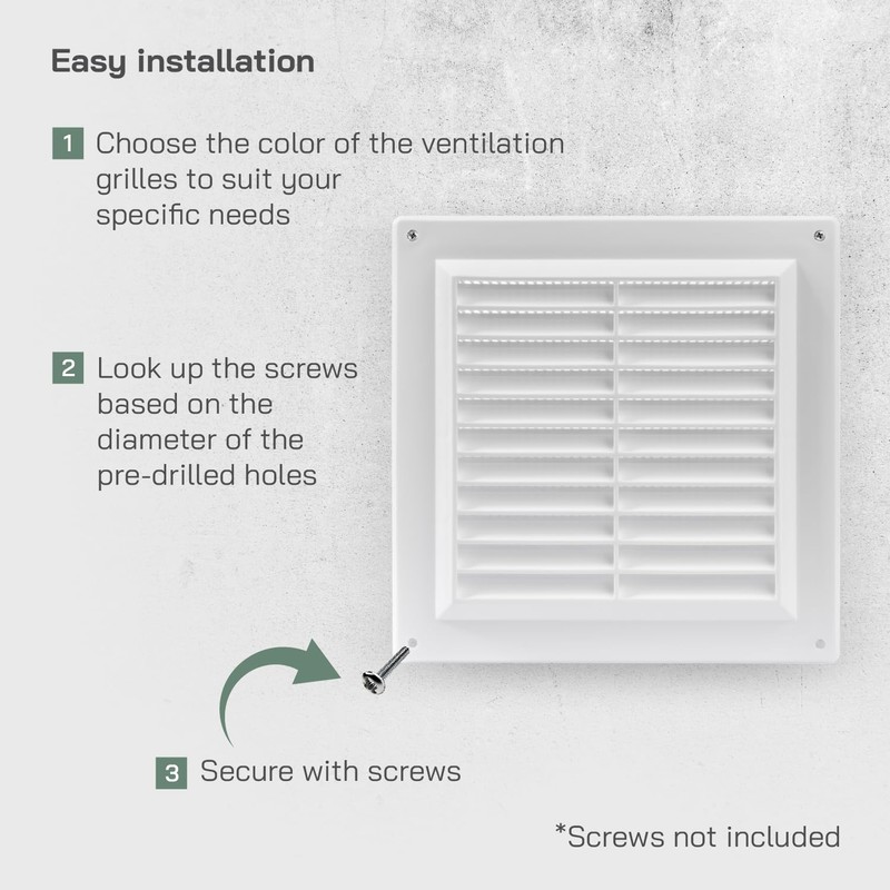 Vent Systems 4" x 4" Inch (Opening Dimensions) White -