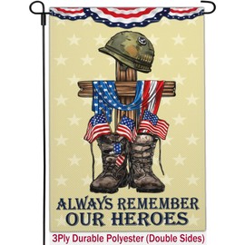 Kmxzint Memorial Day Patriotic Garden Flag 12x18 Inch Double Sided 4th of July Flags for Outside Independence Veterans Day Flag Outdoor House Yard Holiday Decoration Garden Flag