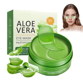 Under Eye Patches,60Pcs Aloe Vera Gel Eye Mask,Hyaluronic Acid Collagen Eye Masks Skincare for Puffy Eyes Dark Circles,Eye Bags,Anti Aging,Wrinkle,Moisturizing& Soothing,Eye Patch for Women and Men