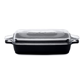 Berghoff Scala Non-stick Roast Pan 16.5” x 9.75”, Ferno-Green, Non-Toxic Coating, Glass Lid, Induction Cooktop Ready, 3-layer Base