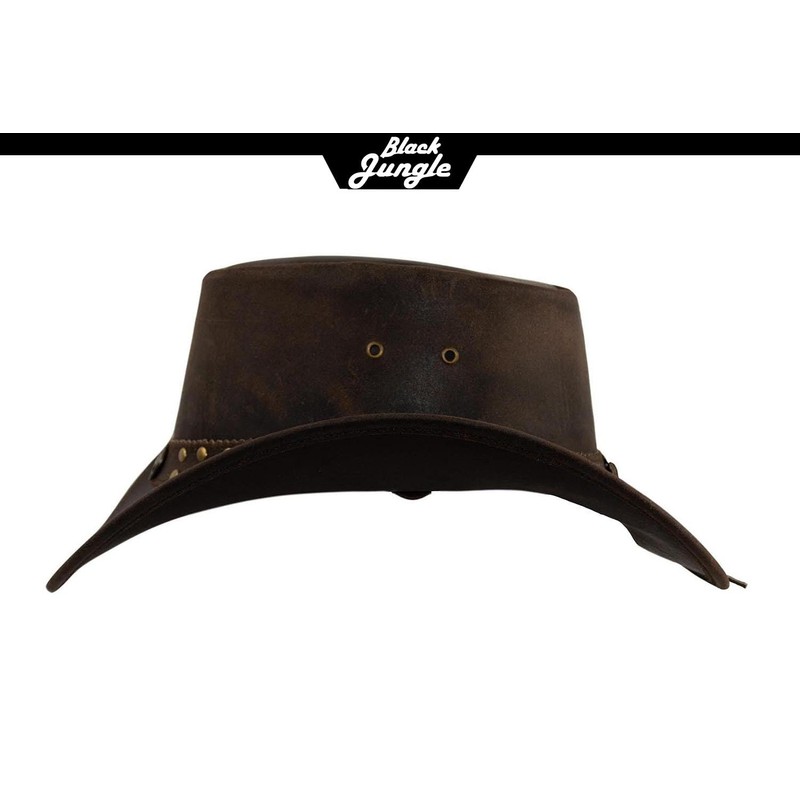 Black Jungle Yukon Leather Western Hat Australia Cowboy Hat, brown