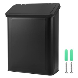 Picowe Magnetic Laundry Storage, Large Metal Lint Holder Bin with Lid for Laundry Room, Space-Saving Trash Container Hanging on Dryer, Washer or Wall Mount Trash Bin (Black)