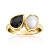 Ross-Simons Onyx and Mother-Of-Pearl Toi Et Moi Ring in 18kt