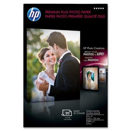 HP Premium Plus Photo Paper, Glossy (Q1977A, 4x6, 20 Sheets)