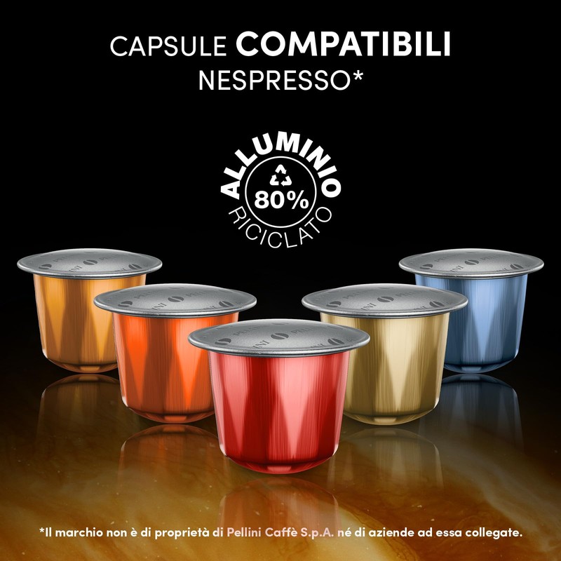 Pellini Capsule di Caffè in Alluminio, Collezione di Top 100%