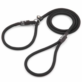Bunty Rope Slip Lead for Dogs, Medium | Anti Pull Dog Lead, One-Size-Fits-All, Durable Woven Nylon, Ideal for All Dogs - No Pull Training Aid, No Collar Needed - 120cm, Black