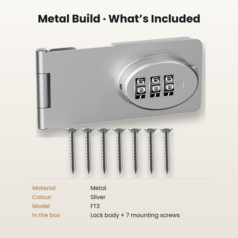 Mechanical Password Latch Lock for Drawers and Small Doors –