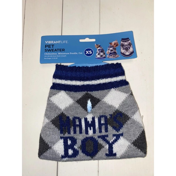 Vibrant Life NWT Vibrant Life Blue "MAMA’S BOY" Plaid Cat