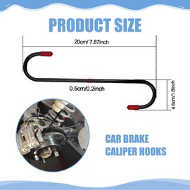 Lyxheth 4PCS Brake Caliper Hanger, Brake Caliper Compression Tool, Brake Caliper Hook with Rubber Tip, Durable & Rust-Proof Auto Tool Accessory for Braking Axle Suspension (Black and Red, 4PCS)