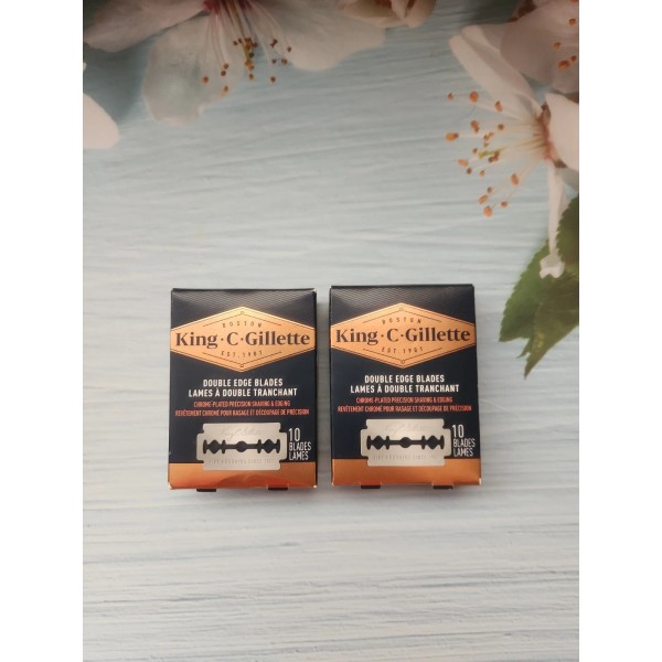 Gillette 2× King C Gillette Double Edge Razor Blades, 10