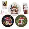 3 Pcs Mushroom Embroidery Kit, Hand Embroidery Kits with Mushroom