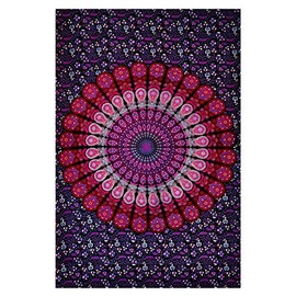 Twin Tapestries Hippie Bohemian Psychedelic Indian Mandala Tapestry Wall Hanging Floral Dorm Home Decor Throw Boho Single Bedspread Yoga Mat Beach Towel Meditation Blanket Bedding Sofa Decorative Art