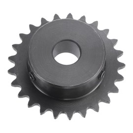 sourcing map Sprocket with 25 Teeth Type B Single Strand 1/4 Inch Pitch 12 mm Bore Black Oxide Carbon Steel C45 with 2 Adjusting Screws for ISO 04C