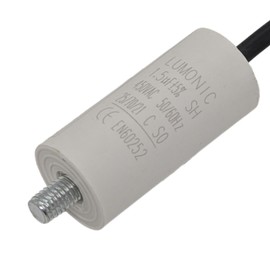 Lumonic Starting Capacitor with Cable 25 cm I 1.5µF 450V I 26 x 55 mm I 1.5uF I Motor Capacitor with Plastic Housing I Operating Capacitor I for Pumps, R