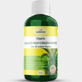 GARDENWISE Organic Premium Kelp Seaweed Fertilizer - Liquid Hydroponics Fertilizer - Liquid Plant Food - Nutrient-Rich Soil Enhancer - Natural Plant Food for All Indoor Plants (8 oz)