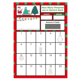Totally Bonkers - Christmas Santa Fundraising Scratch Cards - 20 Square - A6 (148x105mm) - 10 Pack - TB0062 - Blind Card