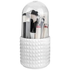 Makeup Brushes Holders,Makeup Brush Organizer Storage Box,360° Rotating Pen Holder with Lid,Dustproof and Waterproof Cosmetics Organizer for Cosmetic Jewellery,Make up Box for Dresser and Bathroom
