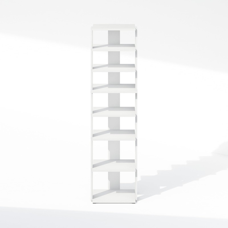 Furinno Turn-N-Tube Corner Shelf, 8-Tier Display Rack, Vertical Corner Storage