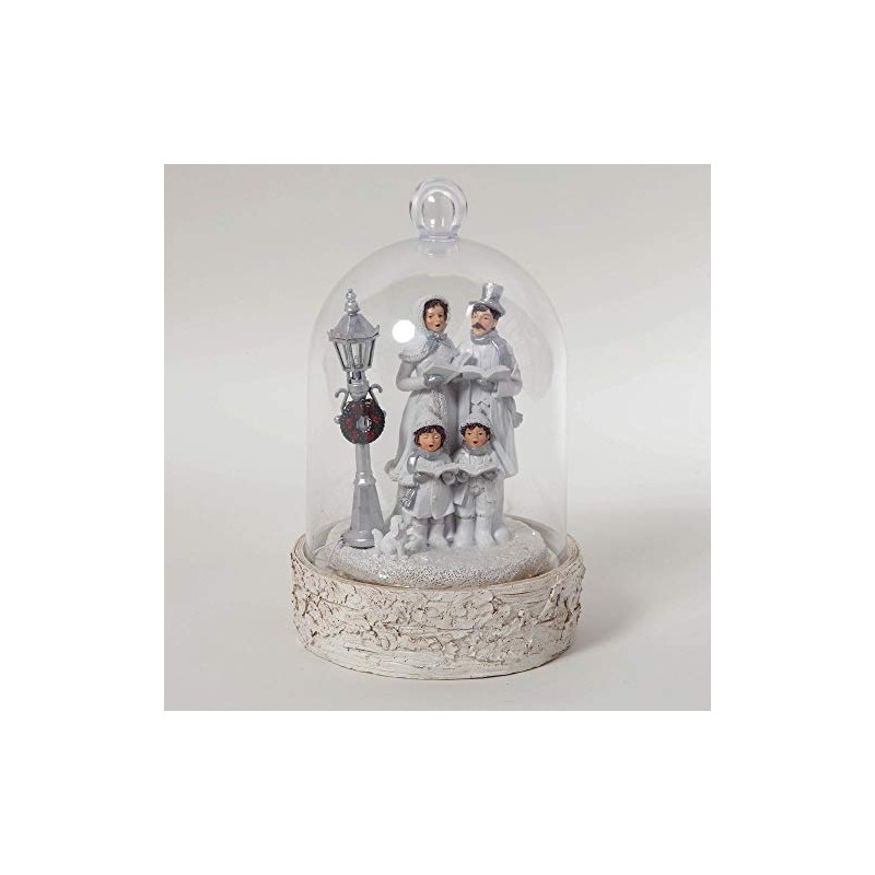HARTES Light Up Carolling Family Ornament with Cloche - xm6330