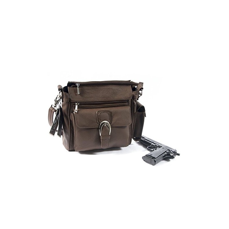 Roma Leathers Concealment Purse w/Buckle (Brown)