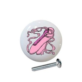 Pink Ballerina Shoes from The Ballet Slippers Collection - 1.5" Ceramic Cabinet Dresser Drawer Pull Knobs