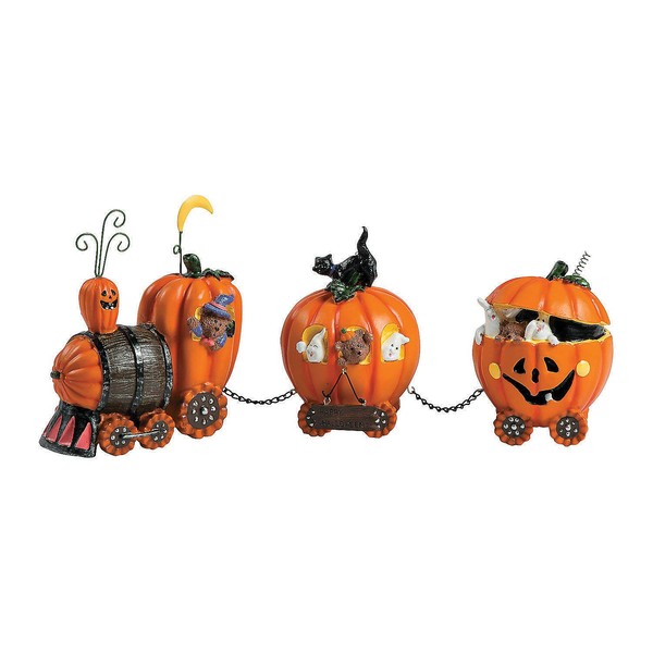 Pumpkin Express Train for Halloween Decorations - Fall Home Decor Table Top Figurines