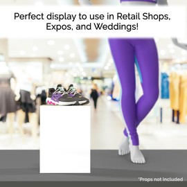 White Platform Display Box 12" x 12" x 16" No Lid Art Sculpture Pedestal Collectible Cube Trophy Expo Event Wedding Reception 5 Sided by Marketing Holders