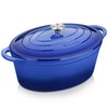 Velaze 7.5 QT Enameled Oval Dutch Oven Pot with Lid,