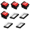 4PCS Rocker Switch ON-OFF DPST 4 with Waterproof Cover, Red