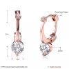 LZD Rose Gold Plated Earrings Hoop Huggies AAA Zirconia Latch